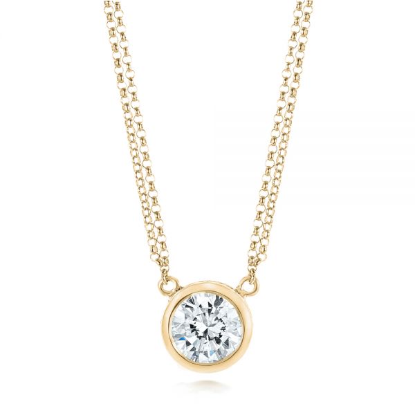 14k Yellow Gold 14k Yellow Gold Custom Diamond Pendant - Three-Quarter View - 103205