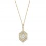 18k Yellow Gold 18k Yellow Gold Custom Diamond Pendant - Three-Quarter View -  103983 - Thumbnail