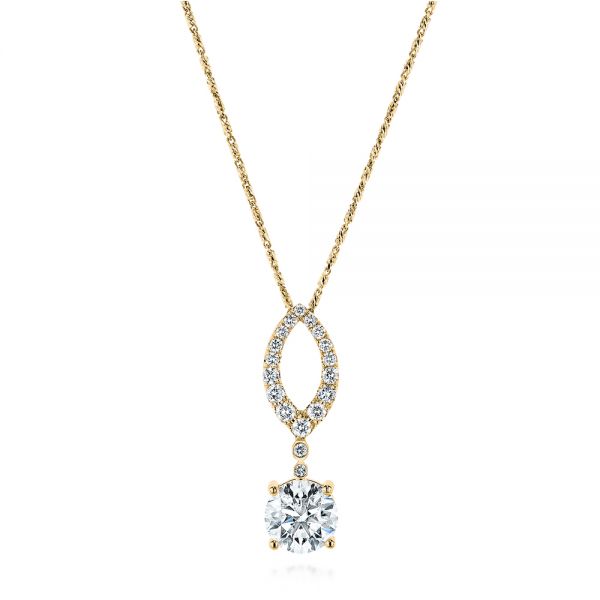 18k Yellow Gold 18k Yellow Gold Custom Diamond Pendant - Three-Quarter View -  105867