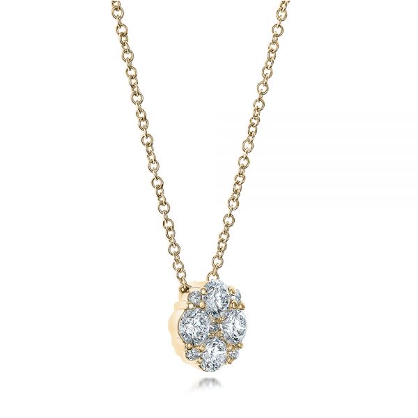 14k Yellow Gold 14k Yellow Gold Custom Diamond Pendant - Flat View - 102238