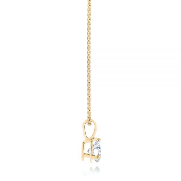 18k Yellow Gold 18k Yellow Gold Custom Diamond Pendant - Side View - 103232