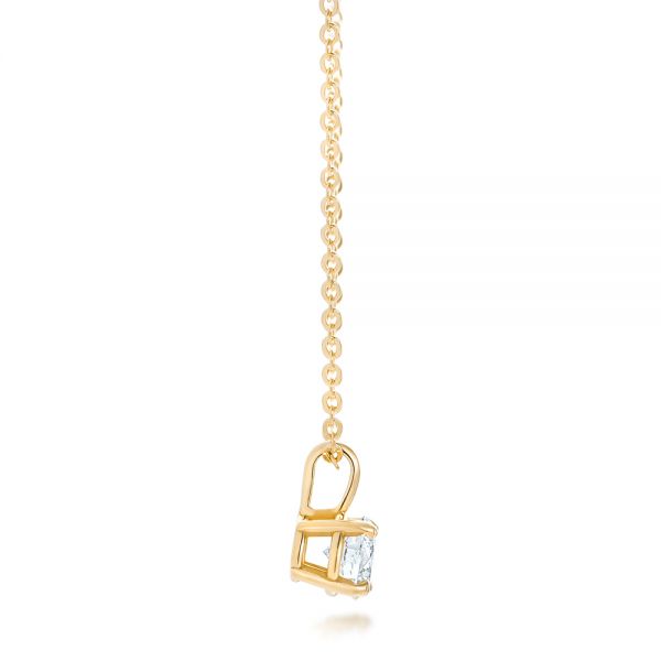 18k Yellow Gold 18k Yellow Gold Custom Diamond Solitaire Pendant - Side View -  102443 - Thumbnail