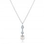  Platinum Platinum Custom Diamond And Pearl Necklace - Three-Quarter View -  102033 - Thumbnail