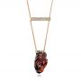 14k Rose Gold Custom Diamond And Rhodolite Pendant - Side View -  102210 - Thumbnail