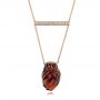 14k Rose Gold Custom Diamond And Rhodolite Pendant - Top View -  102210 - Thumbnail