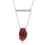18k White Gold 18k White Gold Custom Diamond And Rhodolite Pendant - Top View -  102210 - Thumbnail