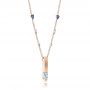 14k Rose Gold 14k Rose Gold Custom Diamond And Tanzanite Pendant - Flat View -  101219 - Thumbnail