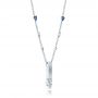 18k White Gold Custom Diamond And Tanzanite Pendant - Flat View -  101219 - Thumbnail