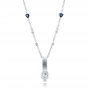 Platinum Platinum Custom Diamond And Tanzanite Pendant - Three-Quarter View -  101219 - Thumbnail