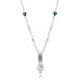 14k White Gold 14k White Gold Custom Diamond And Tanzanite Pendant - Three-Quarter View -  101219 - Thumbnail