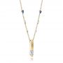 18k Yellow Gold 18k Yellow Gold Custom Diamond And Tanzanite Pendant - Flat View -  101219 - Thumbnail