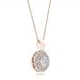 14k Rose Gold 14k Rose Gold Custom Double Halo Diamond Pendant - Flat View -  101645 - Thumbnail