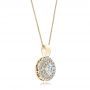 14k Yellow Gold 14k Yellow Gold Custom Double Halo Diamond Pendant - Flat View -  101645 - Thumbnail