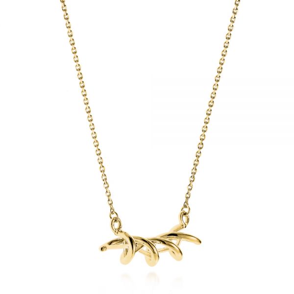 14k Yellow Gold 14k Yellow Gold Custom Double Helix Pendant - Flat View - 105845