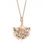 14k Rose Gold 14k Rose Gold Custom Emerald Amethyst And Diamond Pendant - Flat View -  104076 - Thumbnail