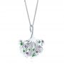  Platinum Platinum Custom Emerald Amethyst And Diamond Pendant - Flat View -  104076 - Thumbnail