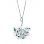 18k White Gold 18k White Gold Custom Emerald Amethyst And Diamond Pendant - Flat View -  104076 - Thumbnail