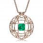 14k Rose Gold 14k Rose Gold Custom Emerald Pendant - Front View -  1447 - Thumbnail