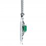 14k White Gold 14k White Gold Custom Emerald Pendant - Side View -  1447 - Thumbnail