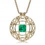 18k Yellow Gold 18k Yellow Gold Custom Emerald Pendant - Front View -  1447 - Thumbnail