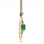 18k Yellow Gold 18k Yellow Gold Custom Emerald Pendant - Side View -  1447 - Thumbnail