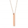 18k Rose Gold 18k Rose Gold Custom Engravable Bar Necklace - Flat View -  105492 - Thumbnail