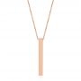 14k Rose Gold Custom Engravable Bar Necklace - Three-Quarter View -  105492 - Thumbnail