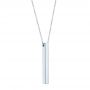 18k White Gold 18k White Gold Custom Engravable Bar Necklace - Flat View -  105492 - Thumbnail