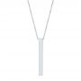 Platinum Platinum Custom Engravable Bar Necklace - Three-Quarter View -  105492 - Thumbnail