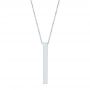 18k White Gold 18k White Gold Custom Engravable Bar Necklace - Three-Quarter View -  105492 - Thumbnail