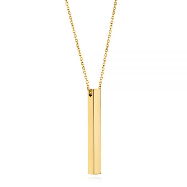 14k Yellow Gold 14k Yellow Gold Custom Engravable Bar Necklace - Flat View -  105492