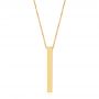 18k Yellow Gold 18k Yellow Gold Custom Engravable Bar Necklace - Three-Quarter View -  105492 - Thumbnail