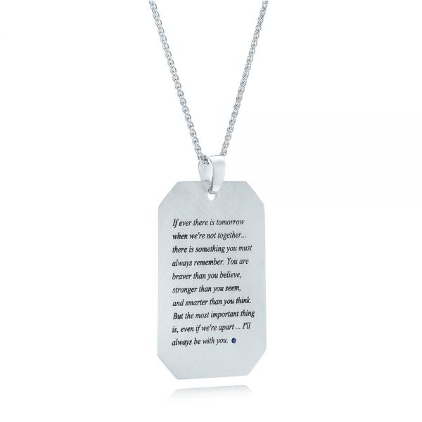  Platinum Platinum Custom Engraved Pendant - Flat View -  102416