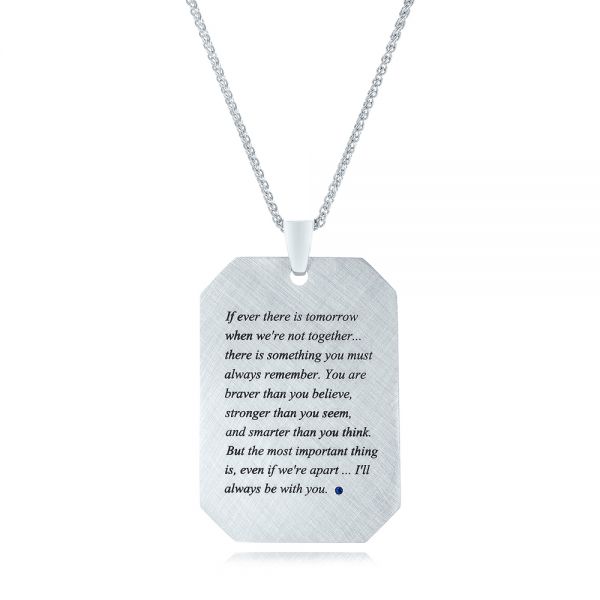  Platinum Platinum Custom Engraved Pendant - Three-Quarter View -  102416