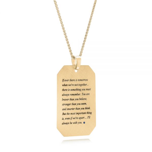 Men's 24K Gold Titanium Dog Tag Pendant Necklace