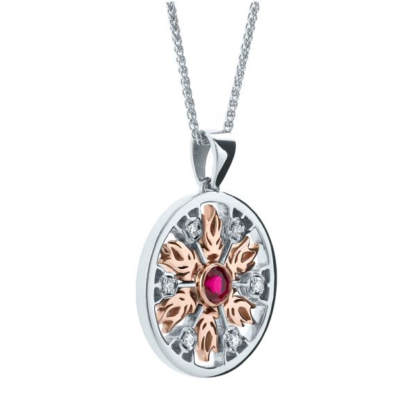  Platinum And Platinum Platinum And Platinum Custom Fire And Ice Pendant - Side View -  1161