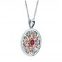  Platinum And Platinum Platinum And Platinum Custom Fire And Ice Pendant - Side View -  1161 - Thumbnail