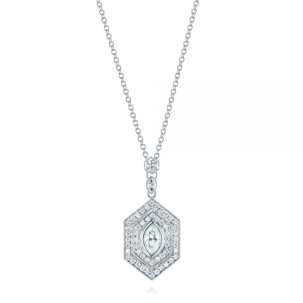 Custom Geometric Diamond Pendant - Image
