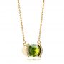 18k Yellow Gold Custom Green Sphene And Diamond Pendant - Flat View -  102026 - Thumbnail