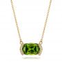 18k Yellow Gold Custom Green Sphene And Diamond Pendant - Three-Quarter View -  102026 - Thumbnail
