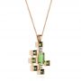 18k Rose Gold 18k Rose Gold Custom Green Tourmaline And Sapphire Pendant - Flat View -  105198 - Thumbnail