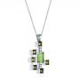  Platinum Platinum Custom Green Tourmaline And Sapphire Pendant - Flat View -  105198 - Thumbnail