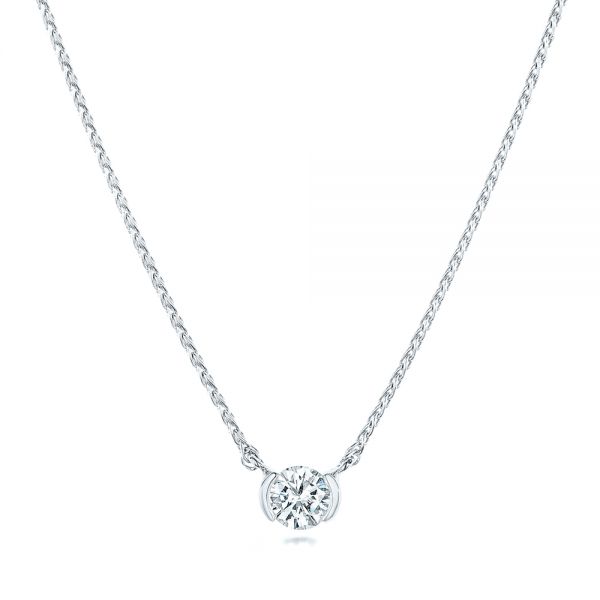 Custom Half Bezel Diamond Pendant - Image