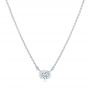 14k White Gold Custom Half Bezel Diamond Pendant - Three-Quarter View -  102763 - Thumbnail