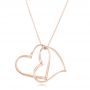 18k Rose Gold 18k Rose Gold Custom Hearts Pendant - Three-Quarter View -  102923 - Thumbnail