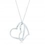 18k White Gold Custom Hearts Pendant - Flat View -  102923 - Thumbnail