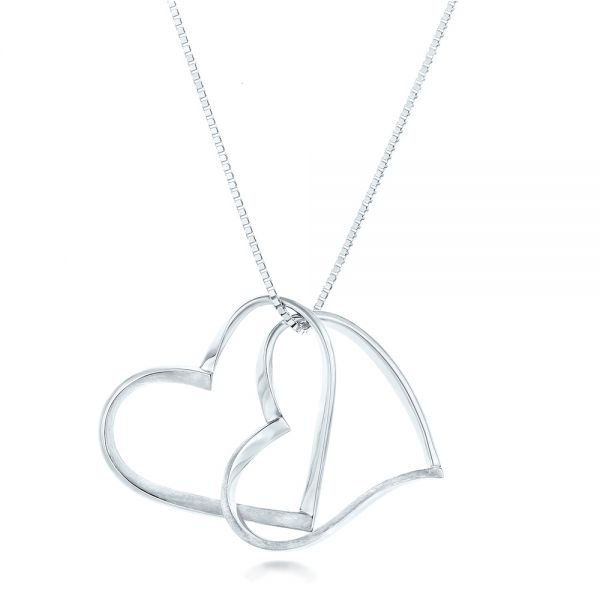  Platinum Platinum Custom Hearts Pendant - Three-Quarter View -  102923