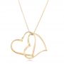 18k Yellow Gold 18k Yellow Gold Custom Hearts Pendant - Three-Quarter View -  102923 - Thumbnail