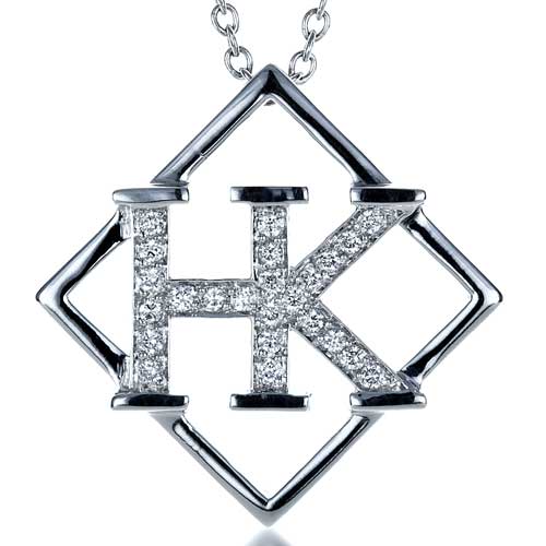 Custom Initials Diamond Pendant - Image