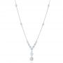  Platinum Platinum Custom Laser Linked Diamond Necklace - Three-Quarter View -  102063 - Thumbnail